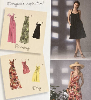 Simplicity 2362 Sew Pattern Summer Halter Dress Day/Evening Misses 6-14 UNCUT
